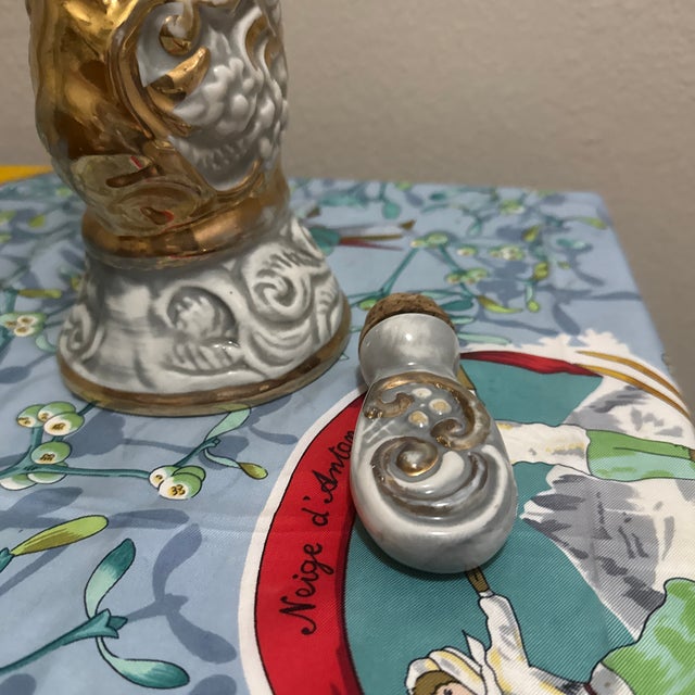 Blue Vintage 1971 Jim Beam "Fantasia" Decanter - Regal China Floral Porcelain Bottle For Sale - Image 8 of 10