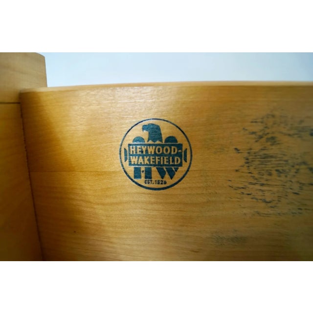 1950’s Mid-Century Modern Heywood Wakefield Solid Maple Highboy Dresser For Sale - Image 12 of 12