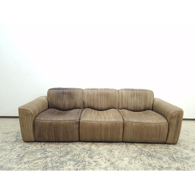 3-Seater Sofa, 2-Seater Sofa, Lounge Chair and Pouf in Leather by Ernst Lüthy for de Sede, Set of 4 For Sale - Image 3 of 18