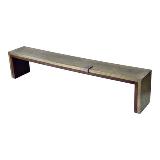 Bronze Clad Wood Bench 1990s For Sale