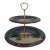 1980s Cook’s Bazaar Gourmet Collection 2-Tiered Serving Tray “Holly Mountain Lodge” Pattern For Sale