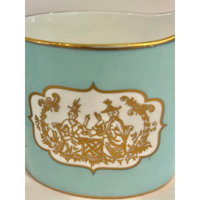 Late 20th Century Late 20th Century Fortnum & Mason St James Eau De Nil Chinoiserie Bone China Sugar & Creamer by Caverswall For Sale - Image 5 of 10