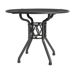Brown Jordan Venetian 36" Round Dining Table, Textured Pewter frame For Sale
