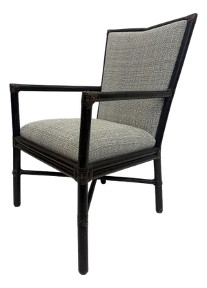 Vintage Barbara Barry McGuire Rattan "Cambria" Armchair, Newly Upholstered