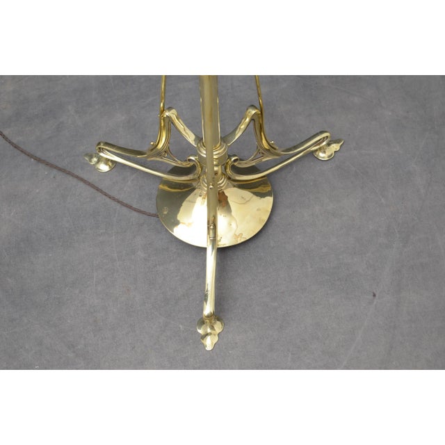 Art Nouveau Brass Floor Lamp For Sale - Image 5 of 6