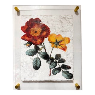 Vintage Red and Yellow Roses - Hand Textured Roses For Sale