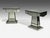 Mid-Century Modern Style, Painted Wood, Distressed Glass, Mirrored Nightstands or End Tables Pair of modernist nightstands...