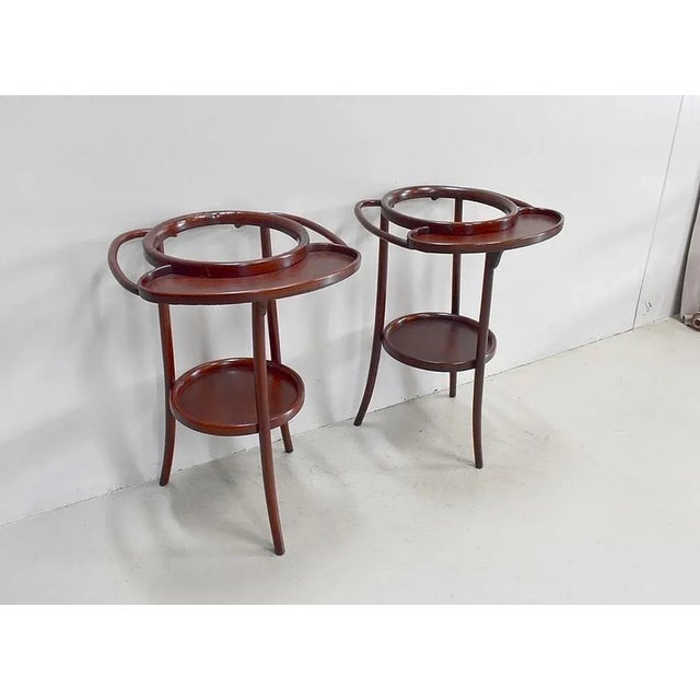 Curved Wooden Barbershop Tables in the style of Thonet, 1920, Set of 2 For Sale - Image 3 of 15