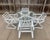 Vintage 1980's outdoor furniture set by high-end maker Mallin. Bold, angular Z-shaped tubular aluminum frames with vinyl...