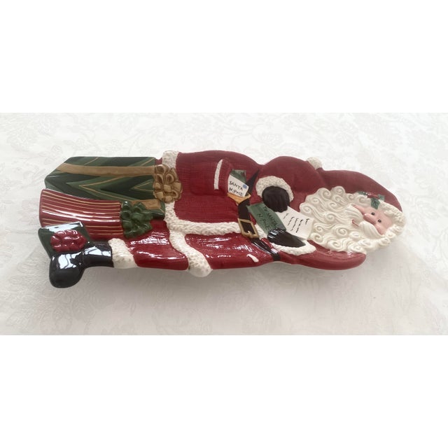 Fitz and Floyd Essentials Christmas Sant Clause Canapés Dessert Plate Vintage Excellent Condition For Sale - Image 10 of 11