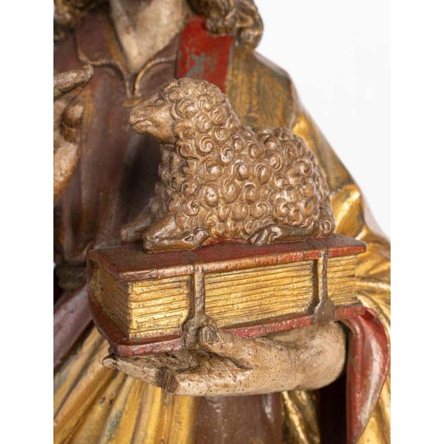 Late 16th Century Polychrome Carved Wooden Sculpture, Germany For Sale - Image 6 of 12