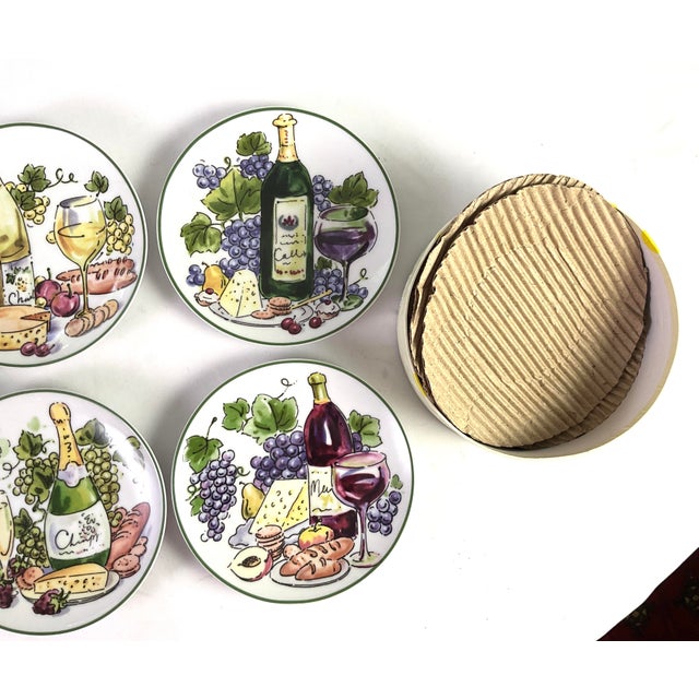 1970s L Godinger-“ New in the Box” Porcelain-Canapé Plates – Set of Four For Sale - Image 6 of 8