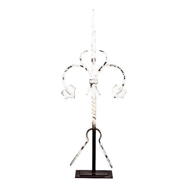 Early 20th Century Painted Iron Finial on Stand For Sale