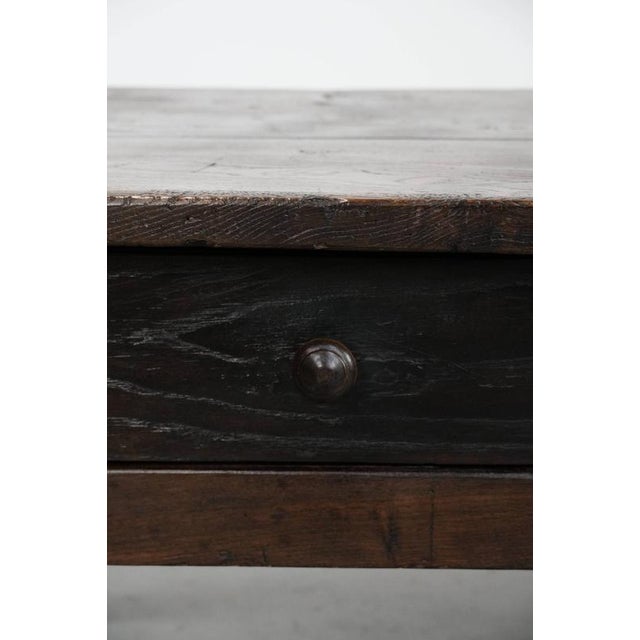 Antique 18th Century Southern European Coffee Table Made of Chestnut Wood with Two Drawers and a Patina For Sale - Image 14 of 17