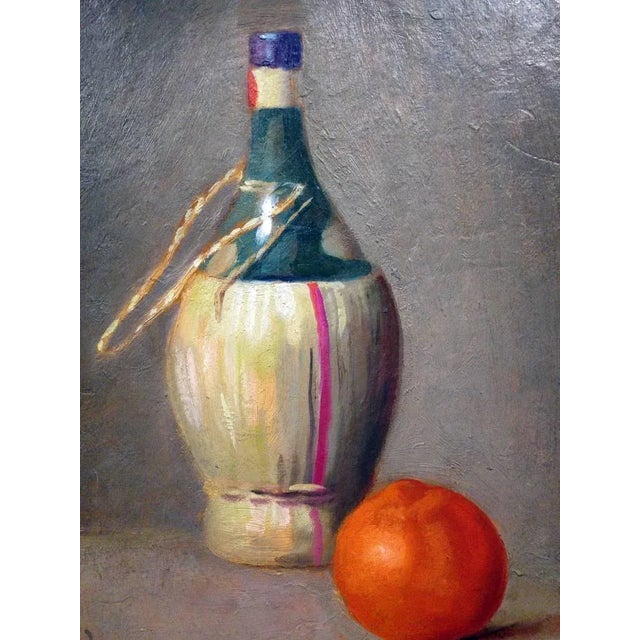 Still life "Wine with Orange" by Claude (Charles Claude) Buck (1890-1974). Signed lower left. Artist's notes and color...