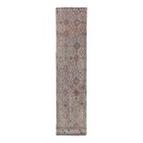 1960s Vintage Wool Turkish Jajim Kilim Rug 2'4'' X 8'10'' For Sale