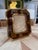 1970s Vintage Geometric Wood and Brass Picture Frame For Sale - Image 5 of 7