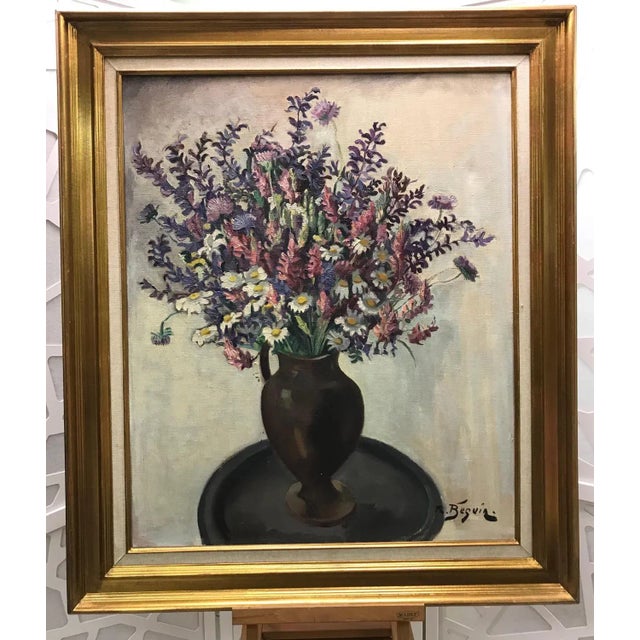 Work on canvas Gilded wooden frame 90 x 77 x 3,5 cm This piece is attributed to the mentioned designer/maker. It has no...