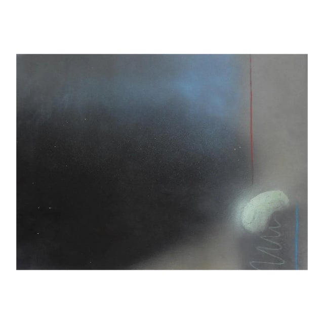 1970s Abstract Black Celadon Painting For Sale