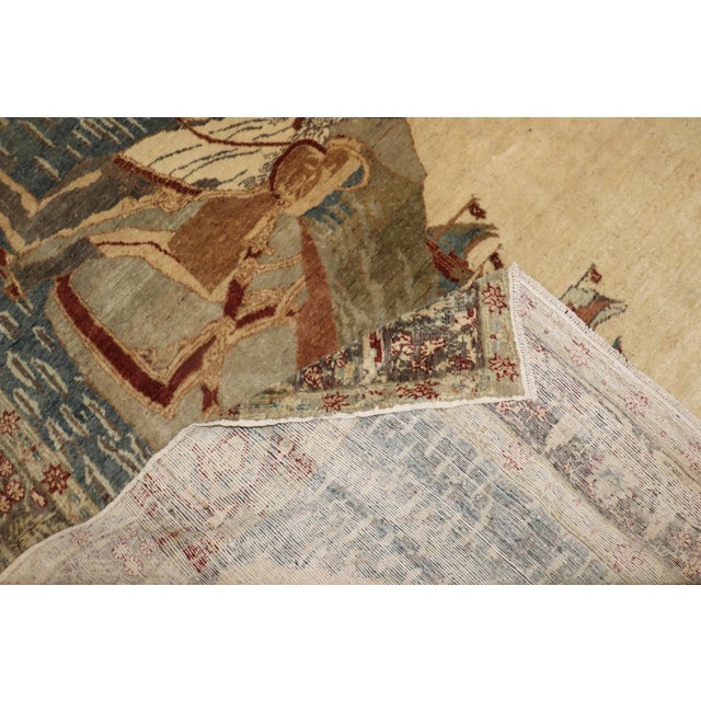 19th Century Zabihi Collection Fine Turkish Sivas Horse Pictorial Rug - 5'1" x 7'1" For Sale In New York - Image 6 of 10