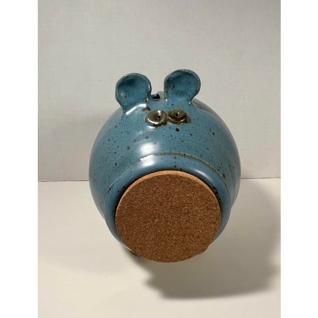 Vintage SMITH Studio Art Pottery Blue Ceramic Piggy Bank Aprox. dimensions: 9"H x 9"L x 8"W Good original condition! No...