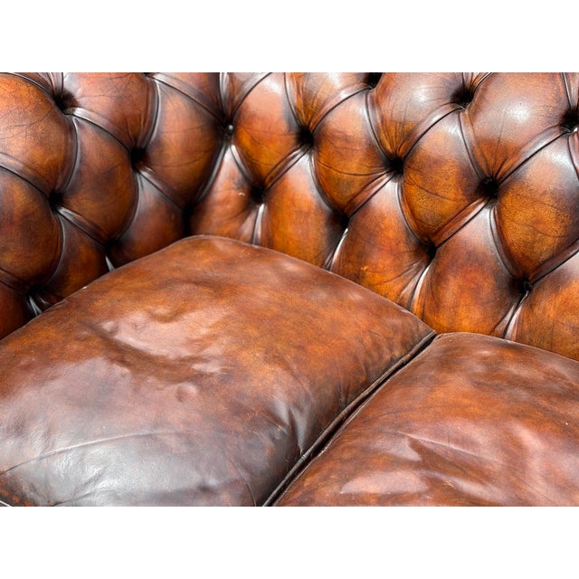 Victorian Brown Leather Chesterfield 3-Seater Sofa, 1880s For Sale - Image 11 of 12