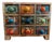 9 Drawer Ceramic & Wood Jewelry Spice Herb Cabinet Apothecary Chest India For Sale