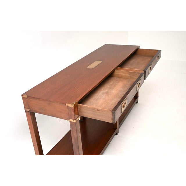 Military Campaign Console Table, 1930s For Sale - Image 11 of 12