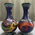 Mid 20th Century Pair of Vintage Chinese Cloisonné Dragon and Phoenix Tianqiu Vases, Deep Blue Cloud Enamel Chinoiserie Vessels For Sale - Image 5 of 6