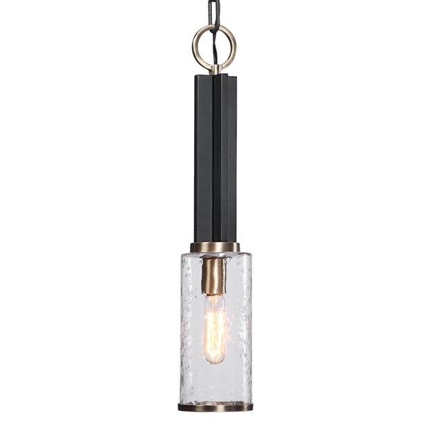 Refined Industrial With Clean Lines On Our 1 Lt. Mini Pendant Features A Sanded Black Finish On The I-beam Style Frame...