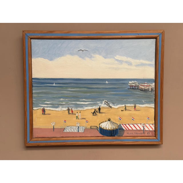 Mona Starfelt, Day at the Beach, 1989, Oil on Canvas, Framed For Sale - Image 17 of 18