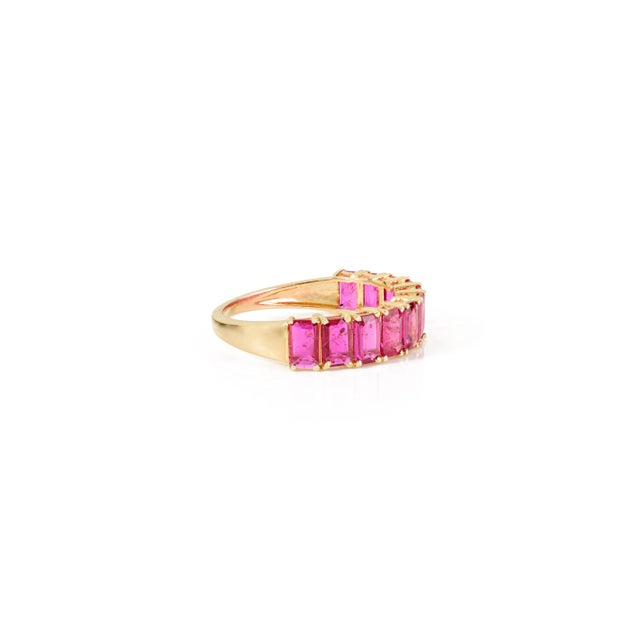 Not Yet Made - Made To Order Octagon-Cut Natural Ruby Stacking Ring Size 6 in 14k Yellow Gold For Sale - Image 5 of 12