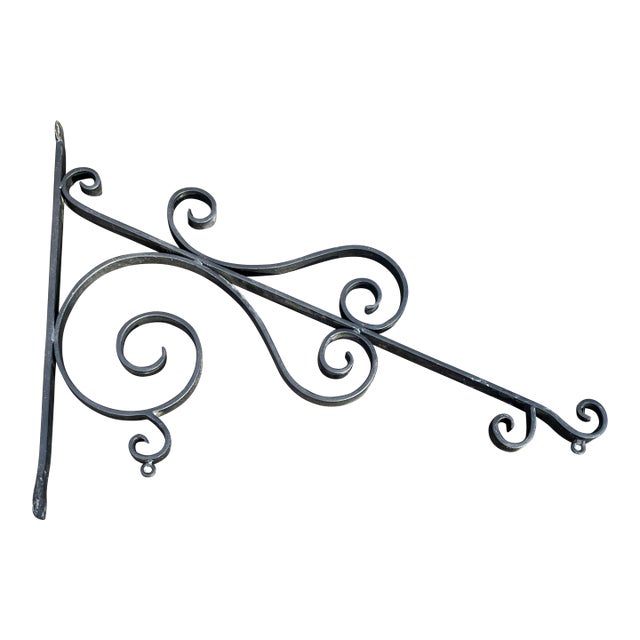 Decorative Scrollwork Wrought Iron Sign Bracket For Sale