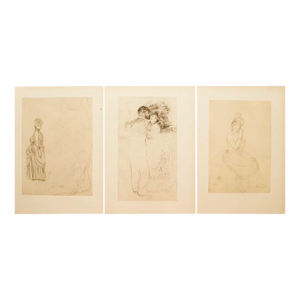 1959 After Renoir Vintage Hungarian Photogravures - Set of 3