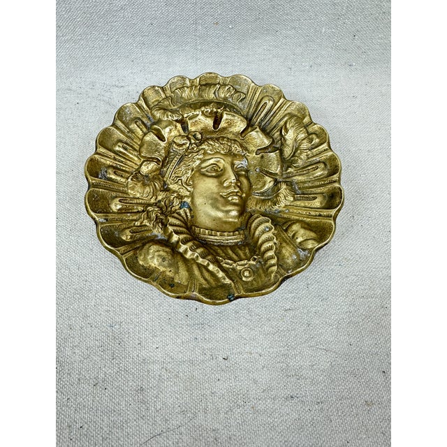 Art Nouveau Vintage Brass Trinket Catchall For Sale - Image 3 of 7