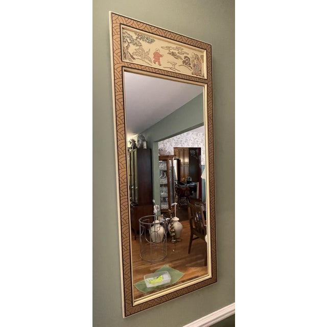 Vintage 1978 Drexel Heritage "Et Cetera" Chinoiserie Cabinet & Matching Mirror - 2 Piece Set (Model 584-835 & 584-836) For Sale - Image 13 of 17