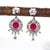 2020s 8mm, 5.6cts Madagascar Ruby & Natural Diamonds Dangle Earrings in Solid 14k Gold- 2 pieces For Sale - Image 5 of 5