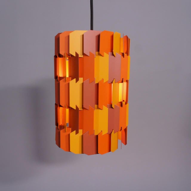 Mid-Century Modern Vintage Danish Ceiling Lamp in Metal Shades by Louis Weisdorf for Lyfa, 1960s For Sale - Image 3 of 8