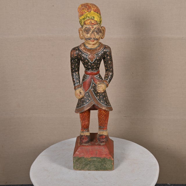 Vintage Wooden Carved Watchmen Royal Guard Darbaan Chowkidars Indian ...