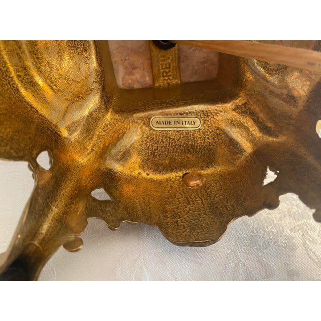 Mid 20th Century Brevettato Italian Gilt Bronze/Brass Marble Lamps - A Pair Excellent Mint Condition Vintage. For Sale - Image 5 of 12