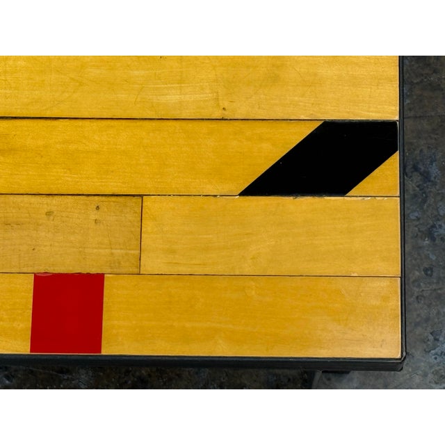 Reclaimed Wood From Gym Floor Coffee Table For Sale In San Francisco - Image 6 of 12