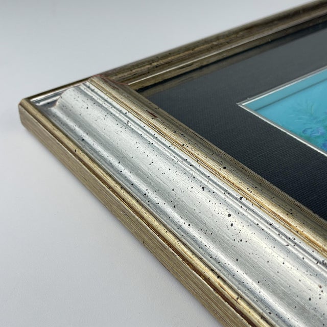 Luigi Targa, Blue Flowers, Padua, Italy, Oil on Canvas, 1970s, Framed For Sale - Image 11 of 15