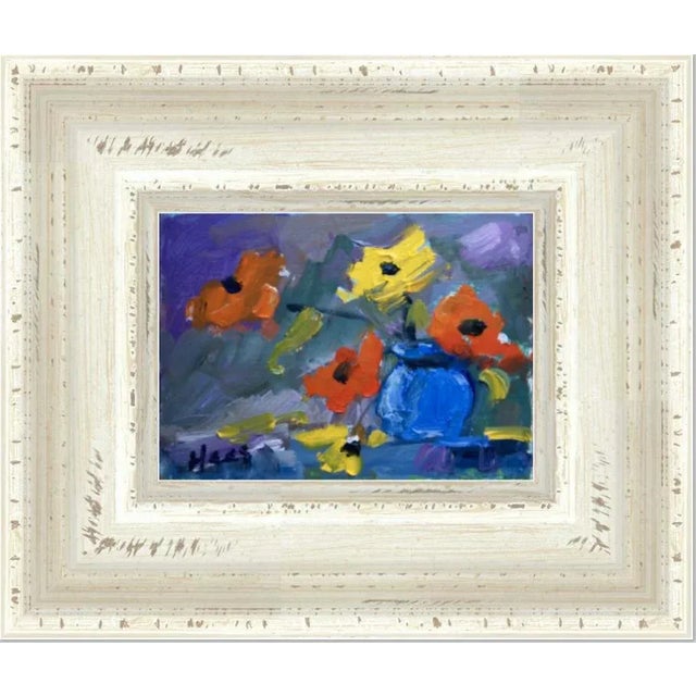Expressionist Floral With Blue Vase by L Haas For Sale In Reno/Lake Tahoe - Image 6 of 6