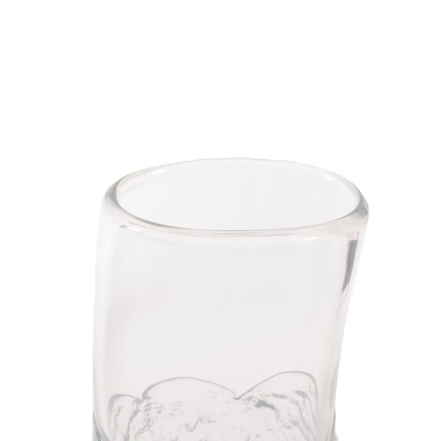 Transparent Portage Ice Clear Abstract Glass Vase- Tall For Sale - Image 8 of 11