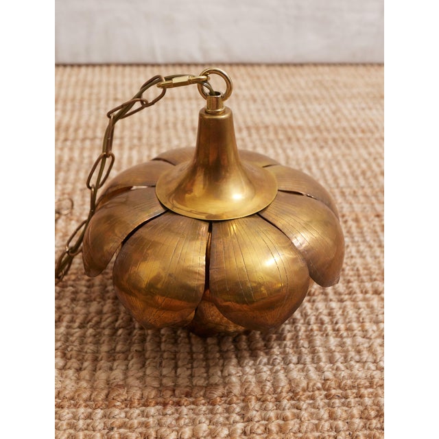 Metal Mid 20th Century Attributed to Feldman Lotus Pendant Lamp For Sale - Image 7 of 18