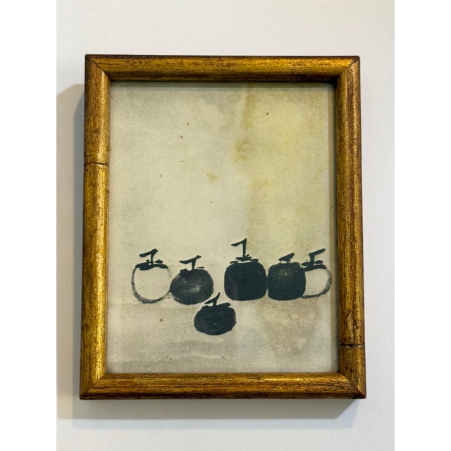 A wonderful vintage framed art print reproduction of the 13th-century masterpiece "Six Persimmons", originally painted by...