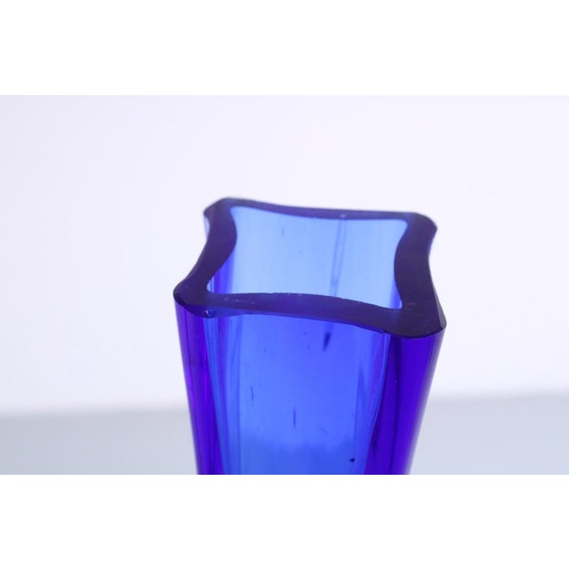 Large 124 Blue Glass Vases by Euroglass, 1970s, Set of 2 For Sale - Image 14 of 16