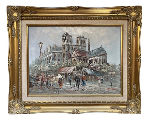 Louis Anthony Burnett, Notre Dame de Paris, Oil Painting, Framed