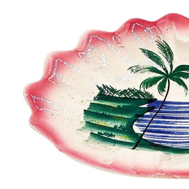 Mid-Century Modern Mid 20th Century Biomorphic Pink Shell Pink Flamingo Florida Ashtray by Kenmar For Sale - Image 3 of 5