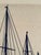 Printmaking Materials Vintage Marüshka Navy Blue Sailboats Nautical Screen Print on Canvas For Sale - Image 7 of 9